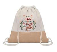 Planetee Sac à dos toile et jute Adèle la vie est plus jolie | Sac de Sport et Gym, Sac Doudou Enfant Cadeau Fête des Mères Anniversaire Soeur Noël Tata Marraine