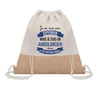 Planetee Sac à dos toile et jute Ambulancier Super-Héros Homme | Sac de Sport et Gym avec cordelettes | Idée Cadeau Collègue Noël Anniversaire | Sac Doudou