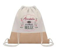 Planetee Sac à dos toile et jute Annabelle la plus belle | Sac de Sport et Gym, Sac Doudou Enfant Cadeau Fête des Mères Anniversaire Soeur Noël Tata Marraine