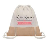Planetee Sac à dos toile et jute Archéologue en Vacances | Sac de Sport et Gym avec cordelettes | Idée Cadeau Collègue Noël Anniversaire | Sac Doudou