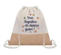 Planetee Sac à dos toile et jute Augustine elle assure grave ! | Sac de Sport et Gym, Sac Doudou Enfant Cadeau Fête des Mères Anniversaire Soeur Noël Tata Marraine