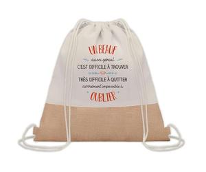 Planetee Sac à Dos Toile et Jute Batteur Aussi Génial - Sac avec Cordelettes - Idée Cadeau Original Collègue, Anniversaire, Départ Retraite ou Fin d’Année
