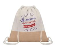 Planetee Sac à dos toile et jute Chef de Publicité Meilleur du Monde | Sac de Sport et Gym avec cordelettes | Idée Cadeau Collègue Noël Anniversaire | Sac Doudou