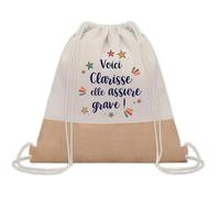 Planetee Sac à dos toile et jute Clarisse elle assure grave ! | Sac de Sport et Gym, Sac Doudou Enfant Cadeau Fête des Mères Anniversaire Soeur Noël Tata Marraine