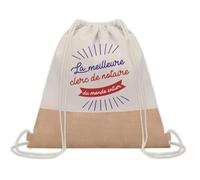 Planetee Sac à dos toile et jute Clerc de Notaire Meilleure du Monde | Sac de Sport et Gym avec cordelettes | Idée Cadeau Collègue Noël Anniversaire | Sac Doudou