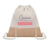 Planetee Sac à dos toile et jute Commis en Vacances | Sac de Sport et Gym avec cordelettes | Idée Cadeau Collègue Noël Anniversaire | Sac Doudou
