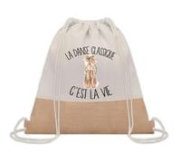 Planetee Sac à dos toile et jute Danse Classique c'est la Vie | Sac de Sport et Gym avec cordelettes | Idée Cadeau Collègue Noël Anniversaire | Sac Doudou
