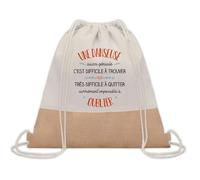 Planetee Sac à Dos Toile et Jute Danseuse Aussi Géniale - Sac avec Cordelettes - Idée Cadeau Original Collègue, Anniversaire, Départ Retraite ou Fin d’Année