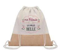 Planetee Sac à dos toile et jute Filleule la plus belle | Sac de Sport et Gym, Sac Doudou Enfant Cadeau Fête des Mères Anniversaire Soeur Noël Tata Marraine