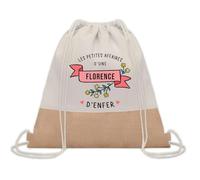 Planetee Sac à dos toile et jute Florence Les Affaires d'Enfer | Sac de Sport et Gym avec cordelettes | Idée Cadeau Collègue Noël Anniversaire | Sac Doudou