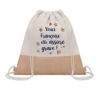 Planetee Sac à dos toile et jute Françoise elle assure grave ! | Sac de Sport et Gym, Sac Doudou Enfant Cadeau Fête des Mères Anniversaire Soeur Noël Tata Marraine