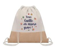 Planetee Sac à dos toile et jute Gaëlle elle assure grave ! | Sac de Sport et Gym, Sac Doudou Enfant Cadeau Fête des Mères Anniversaire Soeur Noël Tata Marraine