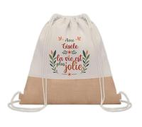 Planetee Sac à dos toile et jute Gisèle la vie est plus jolie | Sac de Sport et Gym, Sac Doudou Enfant Cadeau Fête des Mères Anniversaire Soeur Noël Tata Marraine
