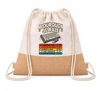 Planetee Sac à Dos Toile et Jute Informaticienne Pourquoi je râle femme | Sac de Sport en Coton Sergé 160 g/m² avec Fond en Jute 7 L | Gym Piscine École | Cadeau Enfant Ado Rentrée Anniversaire