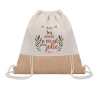 Planetee Sac à dos toile et jute Iris la vie est plus jolie | Sac de Sport et Gym, Sac Doudou Enfant Cadeau Fête des Mères Anniversaire Soeur Noël Tata Marraine