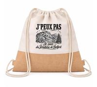 Planetee Sac à Dos Toile et Jute J’peux pas je suis du Territoire de Belfort | Sac de Sport en Coton Sergé 160 g/m² avec Fond en Jute 7 L | Gym Piscine École | Cadeau Enfant Ado Rentrée Anniversaire