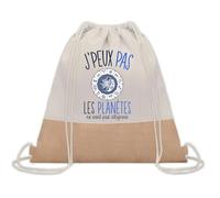 Planetee Sac à dos toile et jute J'peux Pas Alignees Astrologie | Sac de Sport et Gym avec cordelettes | Idée Cadeau Collègue Noël Anniversaire | Sac Doudou