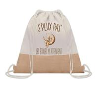 Planetee Sac à dos toile et jute J'peux Pas Étoiles Astrologie | Sac de Sport et Gym avec cordelettes | Idée Cadeau Collègue Noël Anniversaire | Sac Doudou