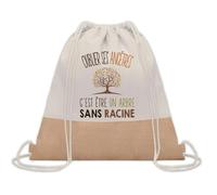 Planetee Sac à dos toile et jute J'peux Pas Généalogie | Sac de Sport et Gym avec cordelettes | Idée Cadeau Collègue Noël Anniversaire | Sac Doudou