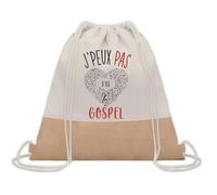 Planetee Sac à dos toile et jute J'peux Pas Gospel | Sac de Sport et Gym avec cordelettes | Idée Cadeau Collègue Noël Anniversaire | Sac Doudou