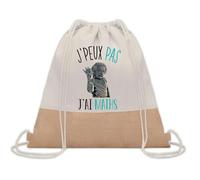Planetee Sac à dos toile et jute J'peux Pas Maths Einstein | Sac de Sport et Gym avec cordelettes | Idée Cadeau Collègue Noël Anniversaire | Sac Doudou