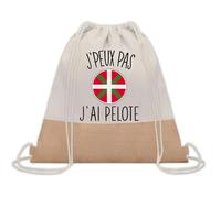 Planetee Sac à dos toile et jute J'peux Pas Pelote Basque Pelote | Sac de Sport et Gym avec cordelettes | Idée Cadeau Collègue Noël Anniversaire | Sac Doudou