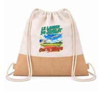 Planetee Sac à Dos Toile et Jute Le lancer du javelot c'est ma thérapie | Sac de Sport en Coton Sergé 160 g/m² avec Fond en Jute 7 L | Gym Piscine École | Cadeau Enfant Ado Rentrée Anniversaire