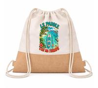 Planetee Sac à Dos Toile et Jute Le paddle c'est ma thérapie | Sac de Sport en Coton Sergé 160 g/m² avec Fond en Jute 7 L | Gym Piscine École | Cadeau Enfant Ado Rentrée Anniversaire