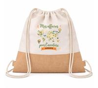 Planetee Sac à Dos Toile et Jute Les affaires pour l'aventure d'Auguste | Sac Crèche École Maternelle Petite Section | Coton et Fond Jute 7 L | Cadeau Rentrée Garçon