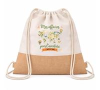 Planetee Sac à Dos Toile et Jute Les affaires pour l'aventure de Capucine | Sac Crèche École Maternelle Petite Section | Coton et Fond Jute 7 L | Cadeau Rentrée Fille