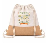 Planetee Sac à Dos Toile et Jute Les affaires pour l'aventure de Héloïse | Sac Crèche École Maternelle Petite Section | Coton et Fond Jute 7 L | Cadeau Rentrée Fille