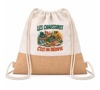 Planetee Sac à Dos Toile et Jute Les chaussures c'est ma thérapie | Sac de Sport en Coton Sergé 160 g/m² avec Fond en Jute 7 L | Gym Piscine École | Cadeau Enfant Ado Rentrée Anniversaire