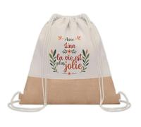 Planetee Sac à dos toile et jute Lina la vie est plus jolie | Sac de Sport et Gym, Sac Doudou Enfant Cadeau Fête des Mères Anniversaire Soeur Noël Tata Marraine