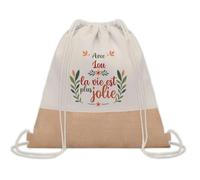 Planetee Sac à dos toile et jute Lou la vie est plus jolie | Sac de Sport et Gym, Sac Doudou Enfant Cadeau Fête des Mères Anniversaire Soeur Noël Tata Marraine