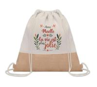 Planetee Sac à dos toile et jute Maelle la vie est plus jolie | Sac de Sport et Gym, Sac Doudou Enfant Cadeau Fête des Mères Anniversaire Soeur Noël Tata Marraine