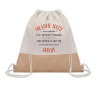 Planetee Sac à Dos Toile et Jute Marie-Louise Aussi Géniale - Sac avec Cordelettes - Idée Cadeau Original Collègue, Anniversaire, Départ Retraite ou Fin d’Année