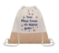 Planetee Sac à dos toile et jute Marie-Louise elle assure grave ! | Sac de Sport et Gym, Sac Doudou Enfant Cadeau Fête des Mères Anniversaire Soeur Noël Tata Marraine