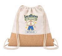 Planetee Sac à Dos Toile et Jute Mathilde : Les affaires de secours - fille | Sac Crèche École Maternelle Petite Section | Coton et Fond Jute 7 L | Cadeau Rentrée