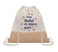 Planetee Sac à dos toile et jute Rachel elle assure grave ! | Sac de Sport et Gym, Sac Doudou Enfant Cadeau Fête des Mères Anniversaire Soeur Noël Tata Marraine