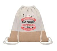 Planetee Sac à dos toile et jute Responsable Super-Héros Femme | Sac de Sport et Gym avec cordelettes | Idée Cadeau Collègue Noël Anniversaire | Sac Doudou