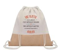 Planetee Sac à Dos Toile et Jute Suzette Aussi Géniale - Sac avec Cordelettes - Idée Cadeau Original Collègue, Anniversaire, Départ Retraite ou Fin d’Année
