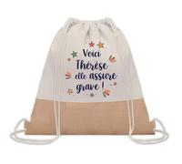 Planetee Sac à dos toile et jute Thérèse elle assure grave ! | Sac de Sport et Gym, Sac Doudou Enfant Cadeau Fête des Mères Anniversaire Soeur Noël Tata Marraine