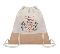 Planetee Sac à dos toile et jute Thérèse la vie est plus jolie | Sac de Sport et Gym, Sac Doudou Enfant Cadeau Fête des Mères Anniversaire Soeur Noël Tata Marraine