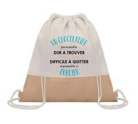 Planetee Sac à dos toile et jute Un Chocolatier Formidable | Sac de Sport et Gym avec cordelettes | Idée Cadeau Collègue Noël Anniversaire | Sac Doudou