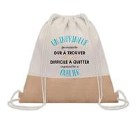 Planetee Sac à dos toile et jute Un Imprimeur Formidable | Sac de Sport et Gym avec cordelettes | Idée Cadeau Collègue Noël Anniversaire | Sac Doudou