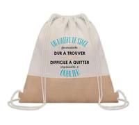 Planetee Sac à dos toile et jute Un Maître de Stage Formidable | Sac de Sport et Gym avec cordelettes | Idée Cadeau Collègue Noël Anniversaire | Sac Doudou
