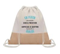 Planetee Sac à dos toile et jute Un Patron Formidable | Sac de Sport et Gym avec cordelettes | Idée Cadeau Collègue Noël Anniversaire | Sac Doudou