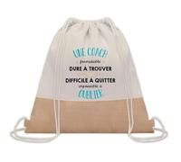 Planetee Sac à dos toile et jute Une Coach Formidable | Sac de Sport et Gym avec cordelettes | Idée Cadeau Collègue Noël Anniversaire | Sac Doudou