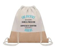 Planetee Sac à dos toile et jute Une Factrice Formidable | Sac de Sport et Gym avec cordelettes | Idée Cadeau Collègue Noël Anniversaire | Sac Doudou