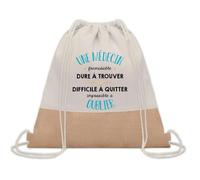 Planetee Sac à dos toile et jute Une Médecin Formidable | Sac de Sport et Gym avec cordelettes | Idée Cadeau Collègue Noël Anniversaire | Sac Doudou